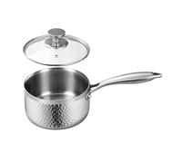 Stainless Steel Sauce Pan - 16cm Small Lidded Cooking Vessel, Steel Kitchen Cookware, Nonstick Sauce Heating Cooker Even Simmer | Lidded Cooking Vessel,for Home Kitchen Restaurant Outdoor