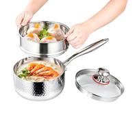 Stainless Steel Saucepan with Lid - 316 Stainless Steel Cooking Pot, Silver Sauce Pan | Heavy Duty Stock Pot for Soup Milk Noodles Sauce and Food, Induction Compatible Kitchen Cookware, Heat