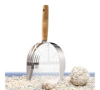 Stainless Steel Scooper, Litter Box Scoop, Cat Waste Shovel Ergonomic Long Handle Cleaning Tool, Home Indoor Cat Litter Cleaning Travel Pet Maintenance Odor Control Hygienic Tool