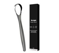 Stainless Steel Scraper - Tongue Cleaner for Gum Health | Antideslizante Grip with Compact Size, Stain Removal Tool, Sensitive Mouth Care Accessory, Higiene Aid for Adults, Easy Cleaning Support