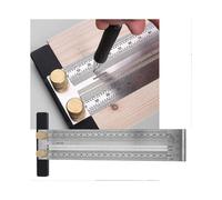Stainless Steel Scribing Ruler, T-Type Marking Ruler, Precision Ruler Carpenter'S Measuring Tool for Positioning And Marking Carpentry Mortises(200Mm)