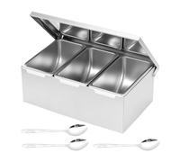 Stainless Steel Seasoning Box | Seasoning Storage With Spoon