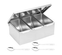 Stainless Steel Seasoning Containers - - - with Lids Detachable Salt Salt |
