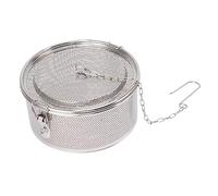 Stainless Steel Seasoning Strainer with One Key Lock, Tea Balls Filter Basket for Soup and Loose Leaf Tea, Includes Hanging Chain for Home and Restaurant Kitchen Use (Diámetro 20 cm/7,9 pulgadas)