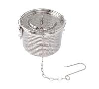 Stainless Steel Seasoning Strainer with One Key Lock, Tea Balls Filter Basket for Soup and Loose Leaf Tea, Includes Hanging Chain for Home and Restaurant Kitchen Use (Diámetro 14 cm/5,5 pulgadas)