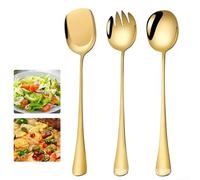 Stainless Steel Serving Spoon Set 11in Long Handle(black) | stainless steel, 11-inch length, safe for hot food, easy to clean, silver finish