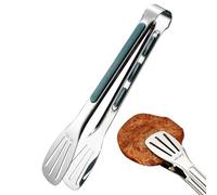 Stainless Steel Serving Tongs - 3-Wire Food Clip | Anti-Scalding Grill Tongs | Green Handle, 304 Stainless Steel, 7/9/12 Inch Options, For Baking Frying Grilling Steak Bread, Kitchen Utensil