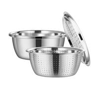 Stainless Steel Shredding Bowl - Washing Drainage Basket, Multifunctional Basin with Grater, Kitchenware Category, Silver For Salad Vegetables Fruit Baking Cooking Shredding Slicing Food Prep