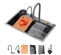 Stainless Steel Single Bowl Kitchen Sink with Removable Faucet - Efficient Workstation for Home Cooking Durable & Easy to Clean Modern Kitchens