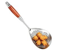 Stainless Steel Slotted Spoon, Food Ladle Cooking Utensil With Oil Straining Design, Durable Skimmer Spoon For Dumpling Egg Meat Noodles Frying Pot Home Restaurant Catering Kitchen Cooking Serving Use