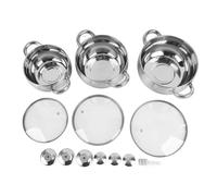 Stainless Steel Soup Pot Set | 3 - Piece Non Stick Cooking Pots with Thick Bottom | Heat Tolerant Handles for Sauce/Pasta/Stew | Even Heat Distribution, Easy Maintenance