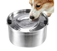 Stainless Steel Spill Proof Dog Water Bowl Floating Disk Pet Dish | Anti Splash Non Slip Cat Water Bowl for Travel Car Outdoor Kennel and Daily Use