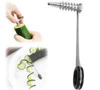 Stainless Steel Spiral Cutter for Veggies, Vegetable Spiralizer, Manual Kitchen Spiral Tool, Spiral Vegetable Cutter for Potatoes, Cucumbers, And Carrots (1)