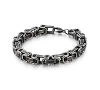 Stainless Steel Strand Bracelets, Byzantine Link Curb Chain Couple Bracelet, Great Gift for Men and Women