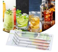 Stainless Steel Straws - 22.5cm Milkshake Straw Set | Reusable Metal Straws for Coffee Beverage Milk Tea | Eco-Friendly DrinkingStraws - Cleaning Brush Included | Home Travel Party Kitchen Use