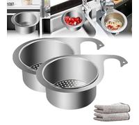 Stainless Steel Swan Sink Strainer Basket,Swan Drain Basket for Kitchen Sink,Faucet Hanging Filter Basket,Multifunctional Drain Basket for Fruit,Vegetable,Kitchen Sink Drain Basket (2 pcs)