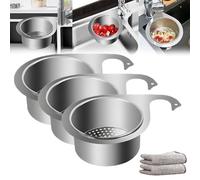 Stainless Steel Swan Sink Strainer Basket,Swan Drain Basket for Kitchen Sink,Faucet Hanging Filter Basket,Multifunctional Drain Basket for Fruit,Vegetable,Kitchen Sink Drain Basket (3 pcs)
