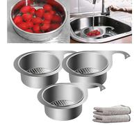 Stainless Steel Swan Sink Strainer Basket, Swan Drain Basket for Kitchen Sink, Faucet Hanging Filter Basket,Side Kitchen Sink Swan Drain Strainer Basket Corner,Multi-Functional Drain Basket (3Pcs)
