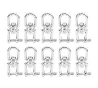 Stainless Steel Swivel Hook Shackle 10Pcs | 304 M5 Rotating Snap for Wire Rope/Chain/Rigging | 130kg Safe Load, Knot - Reducing Accessories