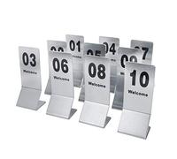Stainless Steel Table Numbers, Double Side Table Numbers Tabletop Number Sign Table Number Stand for Wedding Party Decoration