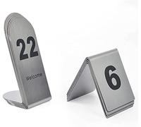 Stainless Steel Table Numbers Signs Plates - Widely Used In Restaurants, Bars, Parties, Weddings Table Number Cards, Easy To Clean/Cycle Used, Digital 1 To 25/50/100/L Ty(12Legs-19)