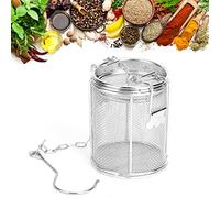 Stainless Steel Tea Ball Strainer, Fine Mesh Infuser with Hook Chain Silver Teas Filter Basket for Loose Leaf, Soup Seasoning (3.15 x 3.94 inch)