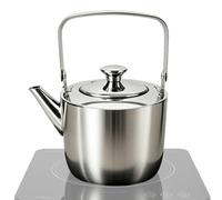 Stainless Steel Tea Kettle 1.3L - Teapot with Infuser, Metal Brewing Kettle with Handle & Tea Strainer, Compatible with Induction, Gas & Ceramic Stovetops, Ideal for Home, Office & Camping