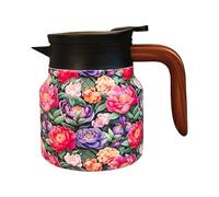 Stainless Steel Tea Kettle - Retro Floral Infuser, Thermal Insulated Teapot, Vintage Brewing Vessel | Holiday Home Decor, Christmas Thanksgiving Gift, Chinese New Year Drinkware, Countertop Tea Access