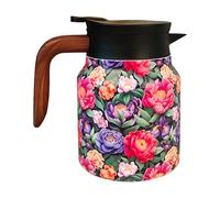 Stainless Steel Tea Kettle - Retro Floral Infuser, Thermal Insulated Teapot, Vintage Brewing Vessel | Holiday Home Decor, Christmas Thanksgiving Gift, Chinese New Year Drinkware, Countertop Tea Access