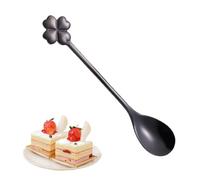 Stainless Steel Teaspoons - 304 Stainless Steel 12.5x2.4cm | Cucharas de café para tartas Scoop, Four Leaf Clover Shape Dinner Spoons | Silverware For Fruit Ensalad Postre Cake Coffee Use