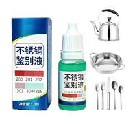 Stainless Steel Test Solution, Metal Testing Fluid, 12ml Accurate Material Agent, Resistance Inspection Liquid with Diagnostic Tool for Cookware Cutlery Pots Pans