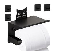 Stainless Steel Toilet Roll Holder, Modern Bathroom Tissue Storage, Funny Black Toilet Paper Holder For Easy Access, Heavy Duty Sturdy Design, Home Office Kitchen Accessory, Hotel Decor