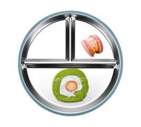 Stainless Steel Tray - Kids Divided Heat-Resistant Dinnerware Plate, Metal Dishes Reusable Serving Tray for Children Boys Girls | Restaurant Kids, Airplane Child Meal, Birthday Party Buffet