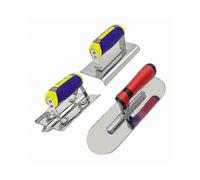 Stainless Steel Trowel Concrete Edger and Groover Tools Set Stucco Cement Finishing Kit Masonry Construction Hand Tool