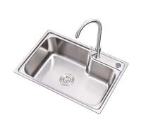Stainless Steel Undermount Kitchen Sink - Square Single Bowl Rectangular Design Professional Grade for Bars Hotels Restaurants - Durable Easy to Clean