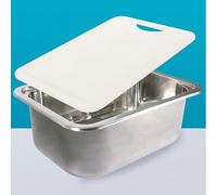 Stainless Steel Undermount RV Kitchen Sink with Acrylic Chopping Board - Single Bowl Bar Sink for Compact Spaces in Campers Vans And Caravans Outdoor Cooking