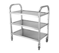 Stainless Steel Utility Cart, Wine Service Cart, High Capacity Storage Shelves with Wheel, Bar Dining Room Tea Storage Cart, Shelves Cart For Kitchen Cart Bathroom(B)