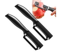 Stainless Steel Vegetable Fruit Peeler Set with Comfortable Grip 2 Pack
