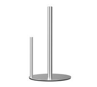 Stainless Steel Vertical Paper Towel Holder, One-Hand Operation Desktop Roll Dispenser with Stable Round Base, for Kitchen Bathroom Organizer(Silver)