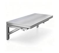 Stainless Steel Wall Mount Folding Table, Space Saving Floating Desk for Small Spaces, Compact Workbench for Laundry Room, Office, Kitchen, Dining(70x30cm)