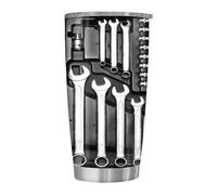 Stainless Steel Water Bottle - 20oz Double Wall Mechanic, Insulated Water Bottle Coffee Tumbler for Men, Dad, Husband, Boyfriend Birthday Holiday Home Office School Travel