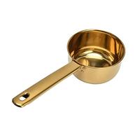 Stainless Steel Water Ladle Long Handle | 304 Gold Kitchen Scoop for Sink/Bath/Washing | Space Saving & Secure Grip Design | Sturdy & Simple to Maintain