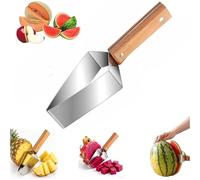 Stainless Steel Watermelon Slicer,Triangle Watermelon Cutter,Quick Easy Stainless Steel Fruit Slicer with Wooden Handle,Multifunctional Fruit Cutter for Cantaloupe, Watermelon,Apples (1PC)
