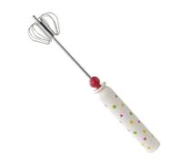Stainless Steel Whisk - Effortless Press Rotary Mixing | Handheld Egg Beater Non-Slip Comfortable Grip | For Coffee Milk Cream Flour Sauce Baking - Blending Whisking Beating Stirring - Cordless Portab