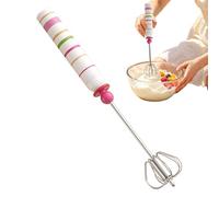 Stainless Steel Whisk - Semi-Automatic Baking Frother - Milk Frother Egg Beater Whisk | For Coffee Milk Drink Cream Flour Blending Whisking Beating Stirring