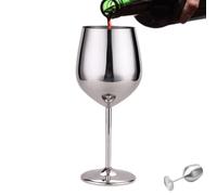 Stainless Steel Wine Glass Stemmed - Drinkware Smooth Mouth Drinking Cups | Metal Stainless Steel Wine Goblets For Family Hotel Party Restaurant