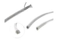 Stainless Steel Wire,Heavy Duty 304 PVC plastic-coated wire rope 7 * 7 structure stainless steel wire rope coated rubber rope balcony drying clothesline(1.0mmx30M)