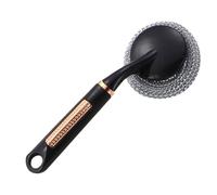 Stainless Steel Wire Pot Brush - 8.66 Inch Heavy-Duty Scrubbing Tool | Non-Slip PP Handle Scrubber - Efficient Steel Wool Ball Brush for Removing Burnt-on Crust from Kitchen cookware