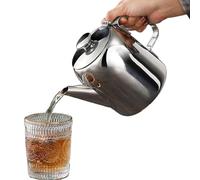 Stainless Teapot Server, Leakproof Drink Dispenser, Large Capacity Kettle with Sealed Lid, Metal Beverage Container with Handle, Modern Serving Style, Home Office Service Use Cold Water Pitcher,