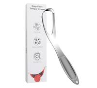 Stainless Tongue Cleaner - Hygiene Scraper, Fan Shaped Breath with Care Tool, Accessory, Mouth Freshener, Personal Grooming Item for Adults and Daily Health Bathroom Routine Travel